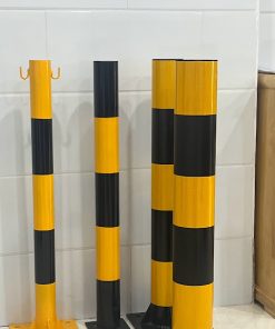 Alternative view of Trụ chống va thép phi 114mm x 1000mm sơn đen decal vàng phản quang