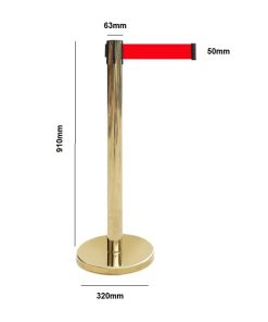 Cột chắn Inox vàng dây kéo 3m