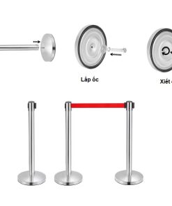 Alternative view of Cột chắn inox dây kéo 2m