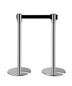 Alternative view of Cột chắn inox dây kéo 3m đế kiểu U