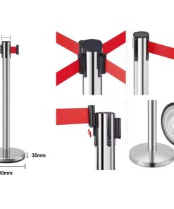 Alternative view of Cột chắn inox dây kéo 5m