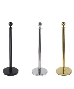 Cột chắn Inox đen dây nhung chóp cầu
