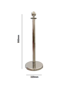Cột chắn Inox dây nhung cao 100cm x đế 32cm