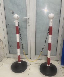 Alternative view of Trụ phân làn nhựa móc xích 1000x320mm trắng đỏ