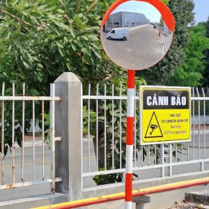 Gương giao thông nhựa cam 100cm ngoài trời viền nhôm cao cấp