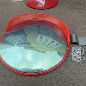 Gương cầu lồi nhựa cam 60cm có mái che ngoài trời giá rẻ